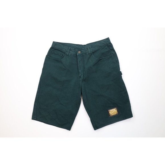 Nike Other - Vintage 90s Nike Mens 34 Faded Spell Out Baggy Denim Jean Shorts Green Jorts USA
